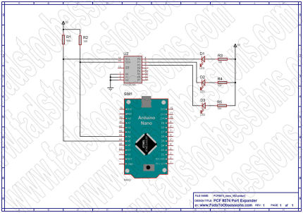 PCF8574 with LEDs Schematic