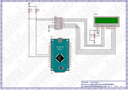 LCD via I2C Interface Schematic