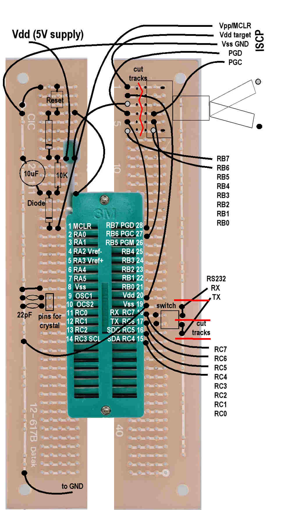 DIY development board - microcontroller ZIF socket